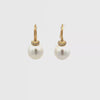 18K Yellow Gold Australian South Sea 10-11 mm Cultured Pearl and Diamond Hook Earrings 360 view video