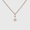 9K Rose Gold Australian South Sea 9-10 mm Cultured Pearl and Diamond Pendant 360 view video