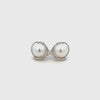 9K White Gold Australian South Sea 9-10 mm Cultured Pearl and Diamond Stud Earrings 360 view