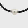 Sterling Silver Australian South Sea 14-15 mm Cultured Pearl Neoprene Necklace 360 view video