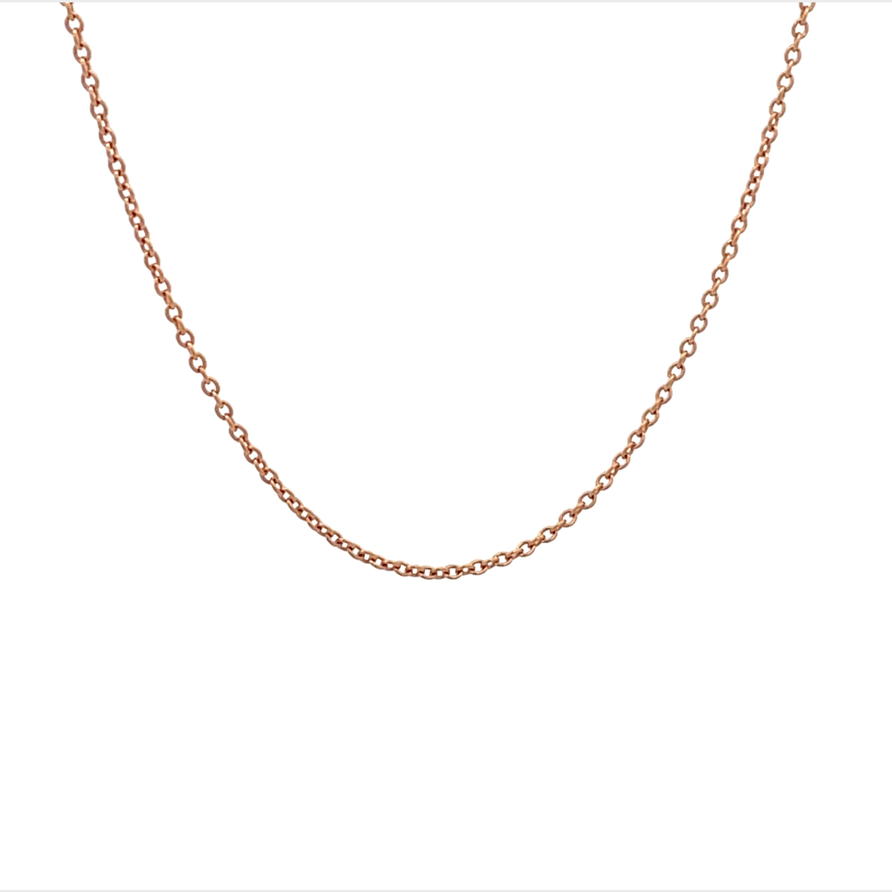 18K Rose Gold Polished 45 cm Rolo Chain Necklace