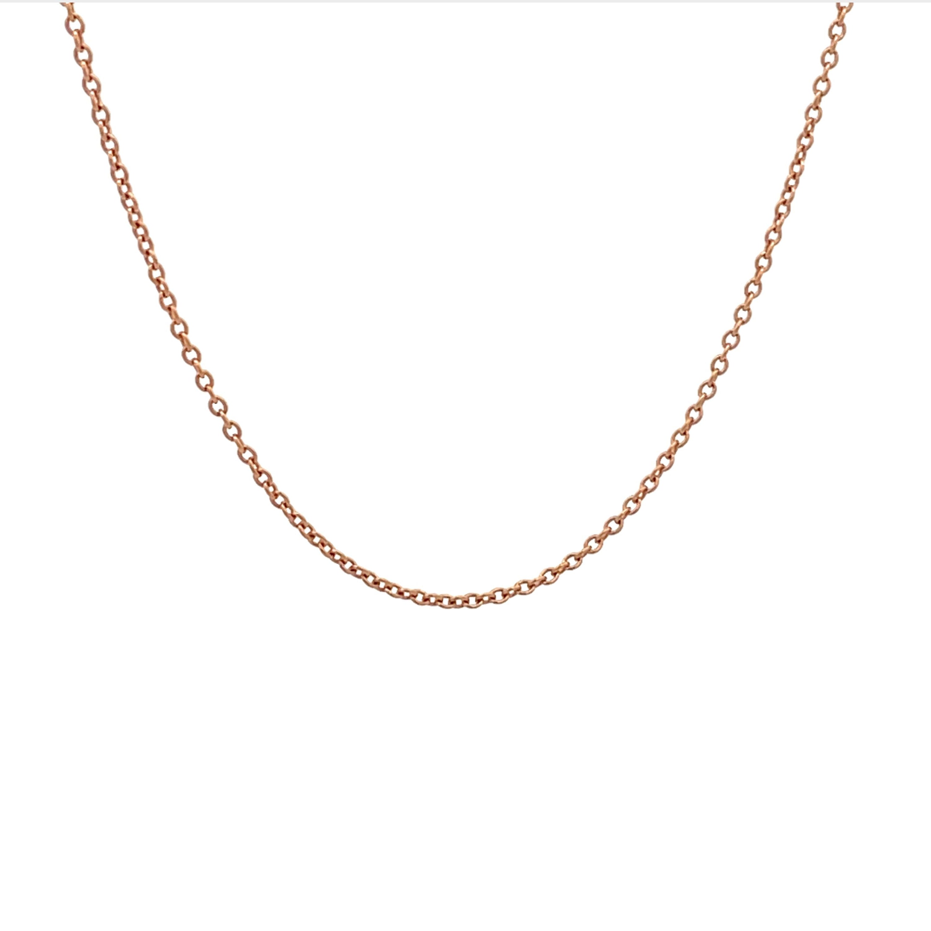 18K Rose Gold Polished 45 cm Rolo Chain