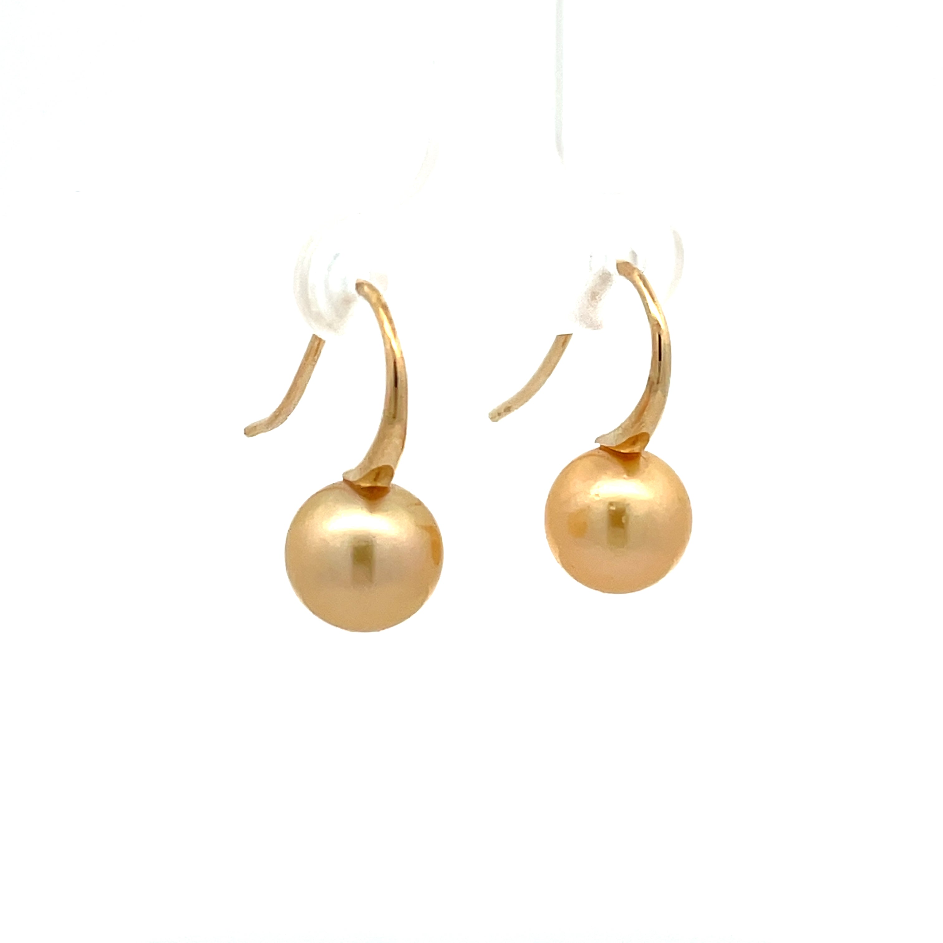 9K Yellow Gold South Sea Cultured Pearl Hook Earrings