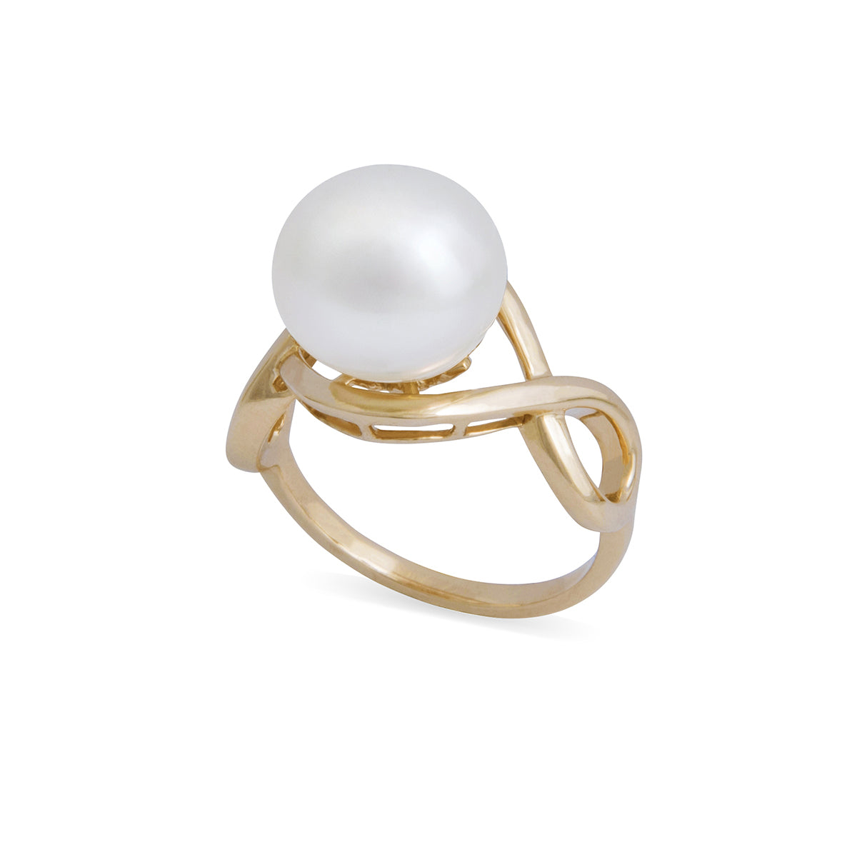 9K Yellow Gold Australian South Sea Cultured 11 - 12 mm Pearl Ring