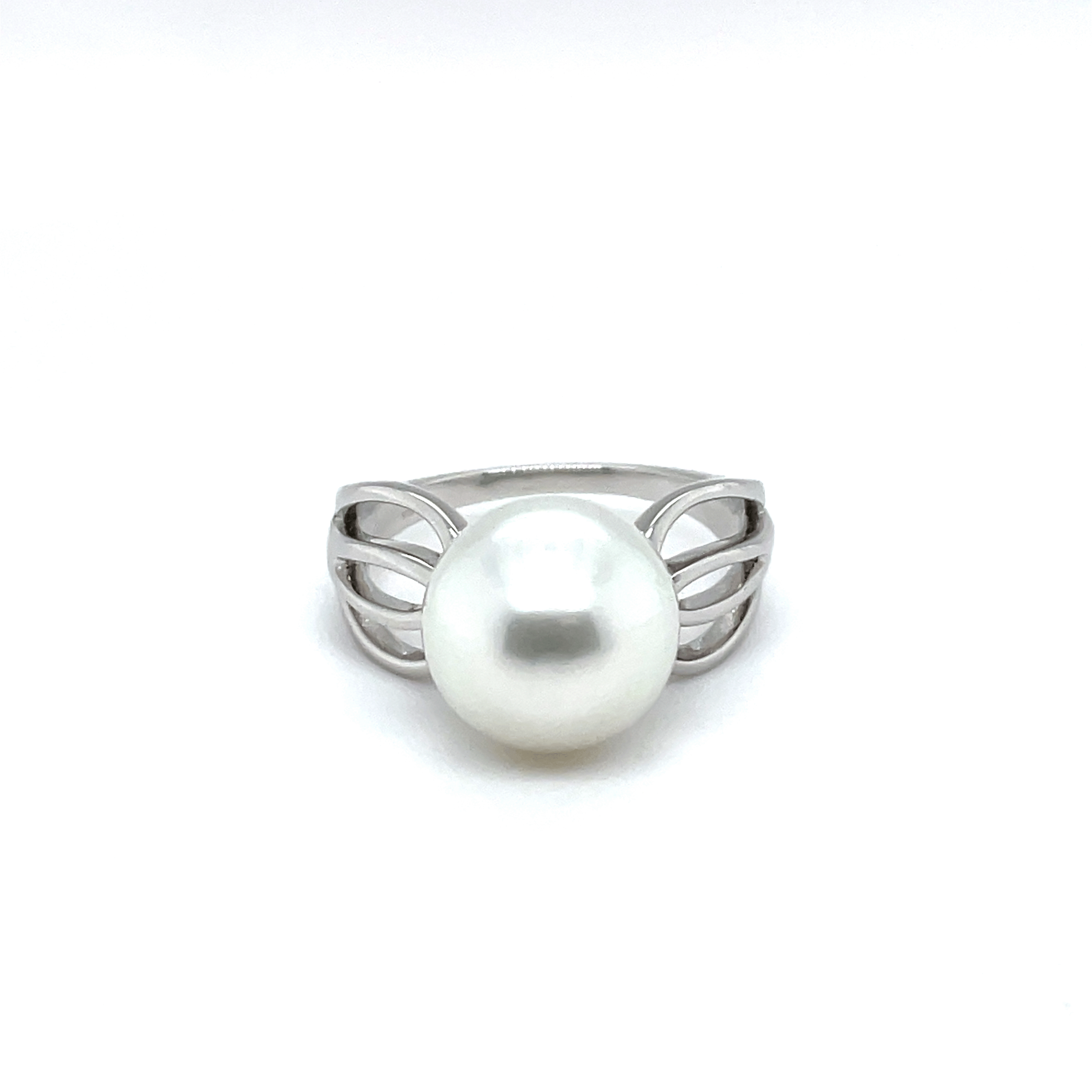 Sterling Silver Australian South Sea Cultured 11- 12 mm Pearl Ring