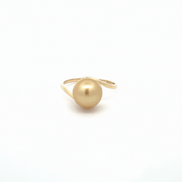 9K Yellow Gold South Sea Cultured 9 - 10mm Pearl Ring