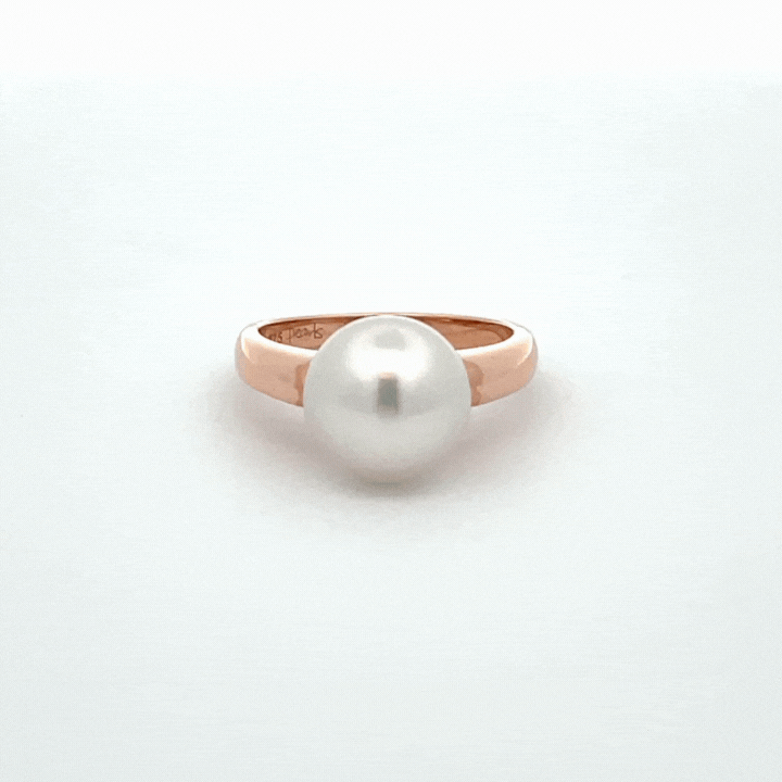 9K Rose Gold Australian South Sea Cultured 10 - 11mm Pearl Ring