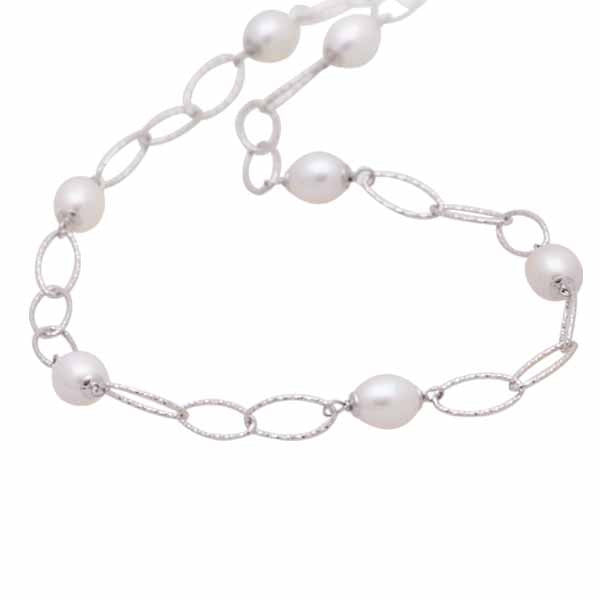 Sterling Silver Freshwater Pearl 8 -9 mm Necklace