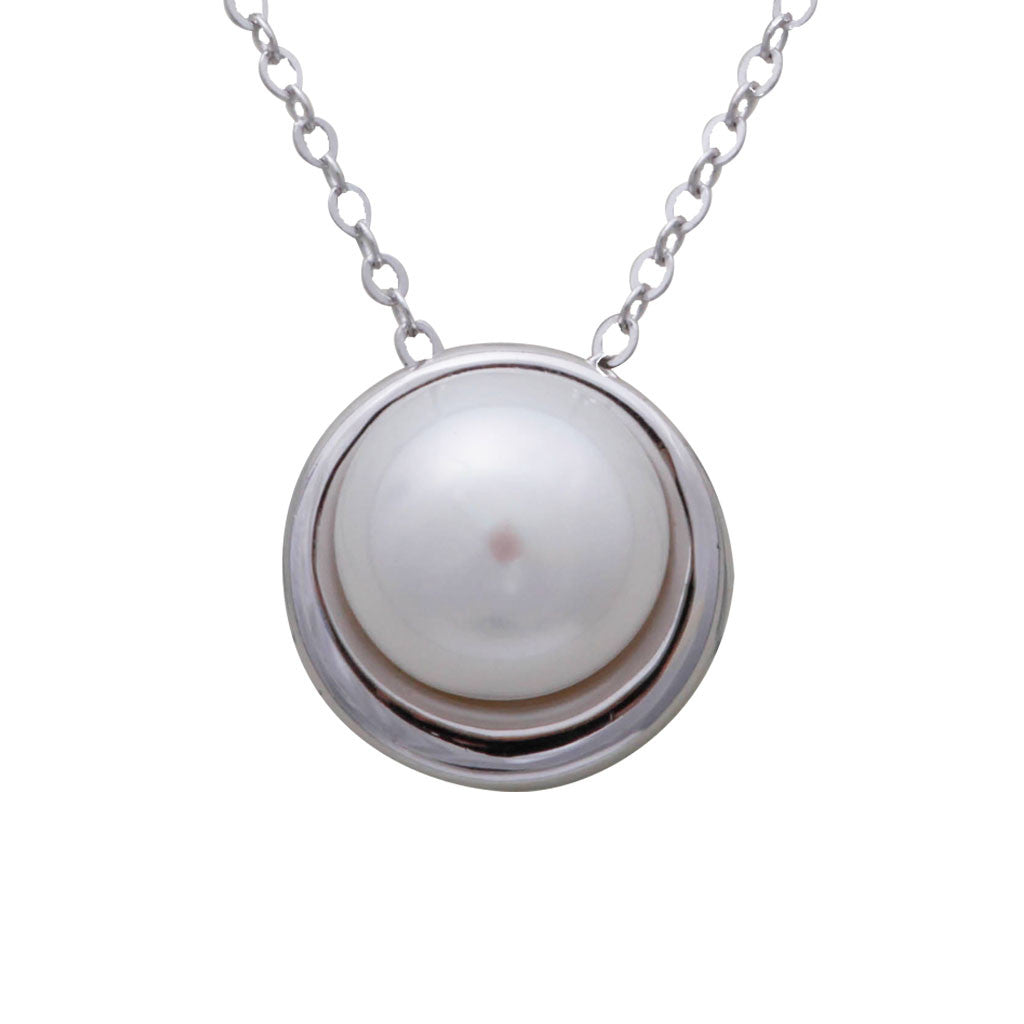 Sterling Silver Freshwater Pearl 10.5-11 mm Pendant on Necklace 45cm