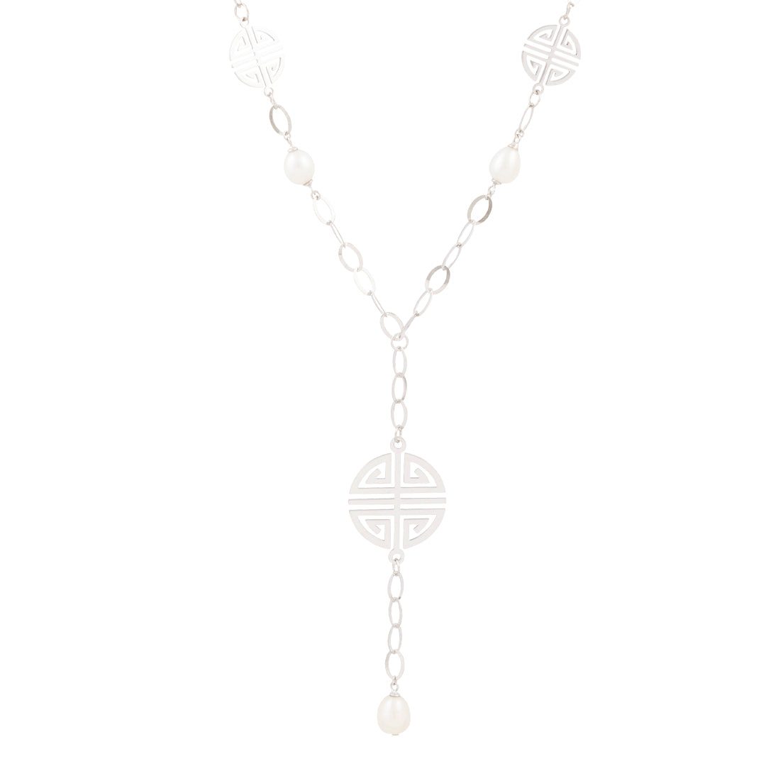 纯银淡水珍珠 8-8.5 和 9-9.5 毫米项链