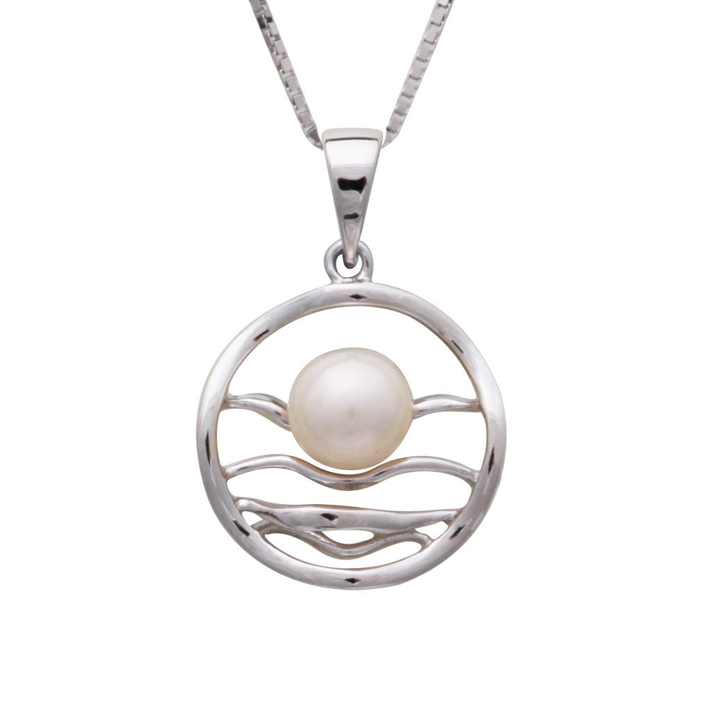 Sterling Silver Freshwater Pearl White 6.5- 7 mm Pendant